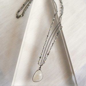 Quality Opal Pendant  Duble Chain Necklance